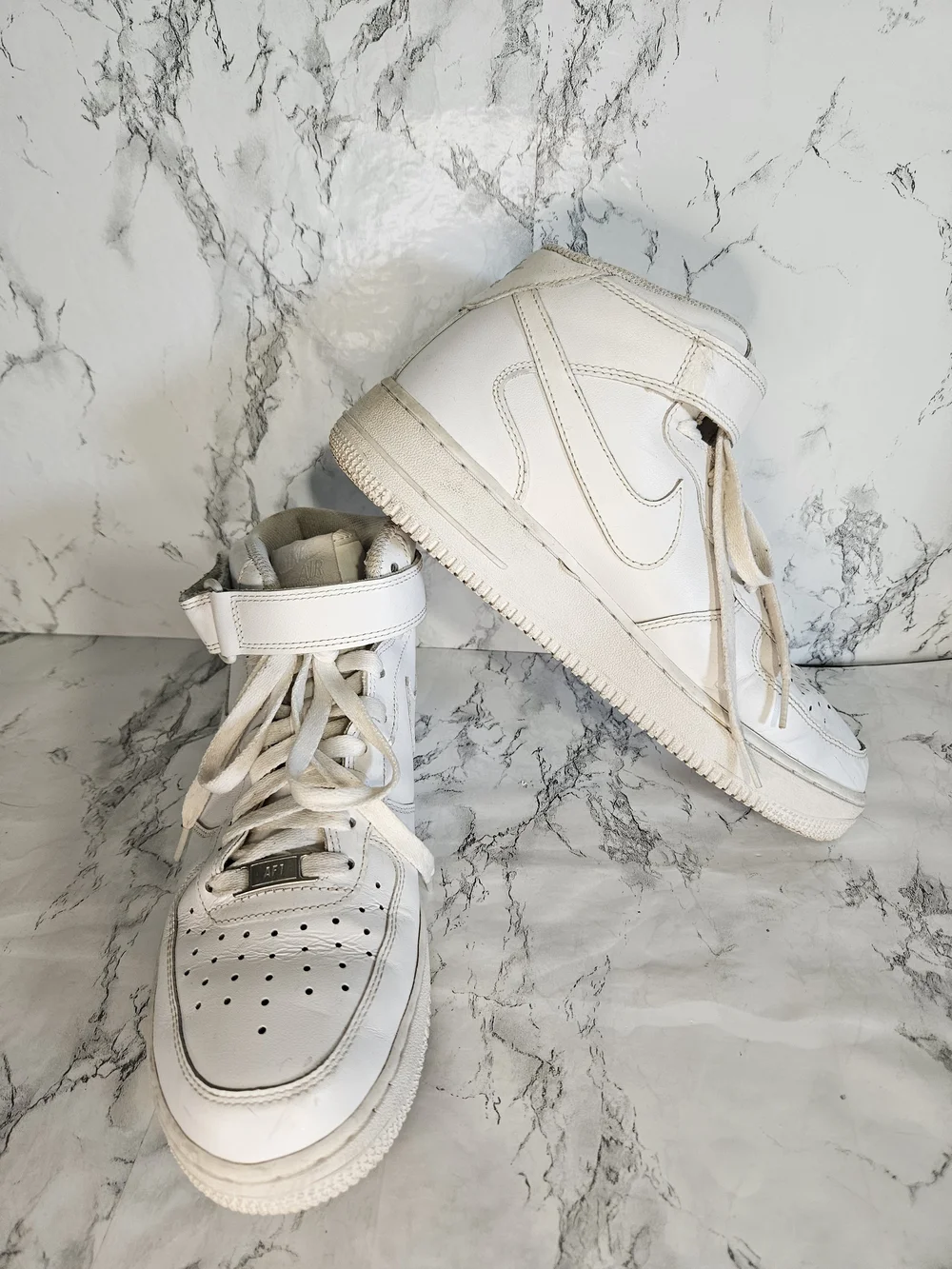 Nike Air Force 1 Mid 07 315123-111 White Basketball Shoes Sneakers Sz 8